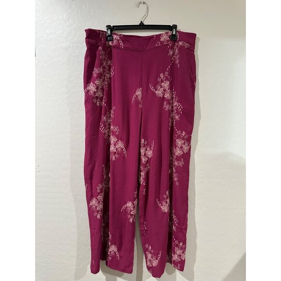 Indigo Thread CO. Women's Wide Leg Embroidered Pants size XL NWOT - Picture 1 of 8